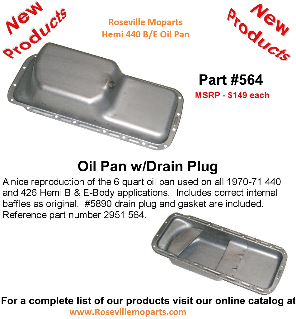 for Mopar Magnetic Oil Pan Drain Plug Dodge Plym B-Body Coronet Charger 440 340+